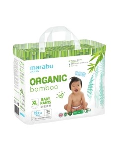 Подгузники-трусики детские Organic Bamboo XL 12+кг Marabu