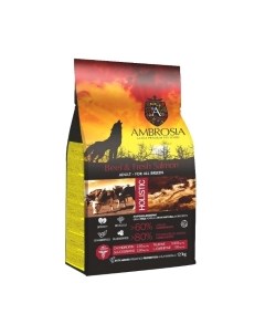 Сухой корм для собак Grain Free для всех пород с говядиной и лососем / U/ABS12 Ambrosia