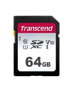 Карта памяти SDXC Class 10 U3 V30 64GB (TS64GSDC300S) Transcend