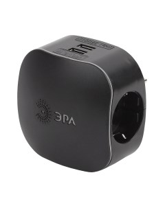 Электроразветвитель SP-3e-USB-Black / Б0046364 Эра