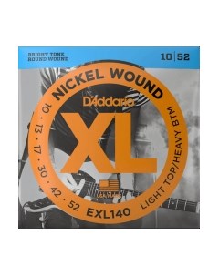 Струны для электрогитары EXL140 XL Nickel Wound Light Top/Heavy Bottom 10-52 D'addario