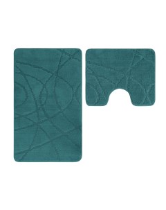 Набор ковриков для ванной комнаты STANDART 60X100 60X50 CROSS 5506 DARK TURQUOISE Gokyildiz