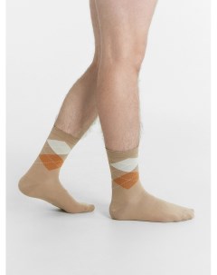 Носки мужские коричневые с рисунком в виде ромбов Mark formelle