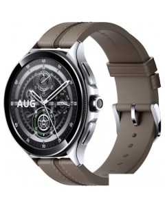 Умные часы Watch 2 Pro серебристый с коричневым кожаным ремешком международная версия Xiaomi