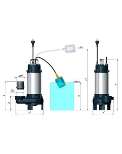 Фекальный насос FEKACUT V1800DF Unipump