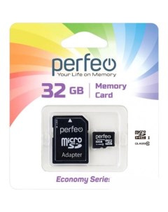 Карта памяти microSDHC PF32GMCSH10AES 32GB с адаптером Perfeo