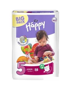 Подгузники Happy Junior 5 58 шт Bella