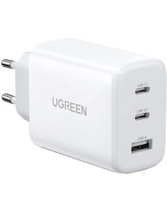 Сетевое зарядное устройство CD275-90496; USB-A+2*USB-C 65W, White Ugreen