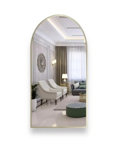 Зеркало арка с золотой УФ окантовкой 50х100 см UV ARC 50 100 AUR Emze