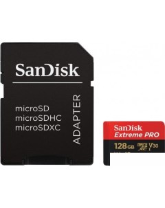 Карта памяти Extreme PRO microSDXC SDSQXCD-128G-GN6MA 128GB (с адаптером) Sandisk