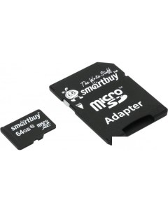 Карта памяти microSDXC SB64GBSDCL10 01LE 64GB с адаптером Smartbuy