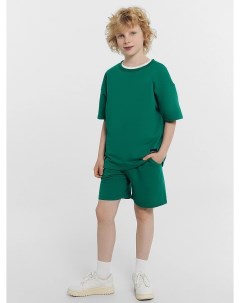 Комплект для мальчиков футболка шорты зеленый с печатью Mark formelle