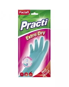 Перчатки резиновые PRACTI EXTRA DRY р-р L 1 пара Paclan