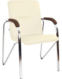 Кресло Самба Chrome V 451375 V18 кожзам бежевый темный орех Белс
