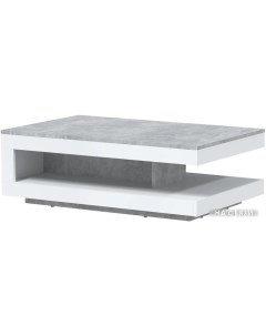 Журнальный столик Quartz QZ СЖ2 белый платинум бетон Интерлиния