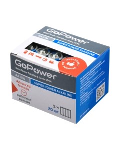 Комплект батареек Super Power Alkaline LR6/AA / 00-00017748 Gopower