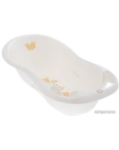 Ванночка для купания со сливом и градусником Мишки белый жемчуг MS 005 ODPLYW 118 Tega