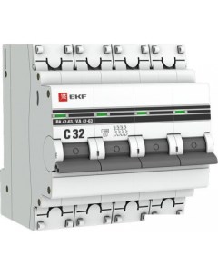 Выключатель автоматический PROxima ВА 47-63 4P 32А (C) 4.5kA mcb4763-4-32C-pro Ekf