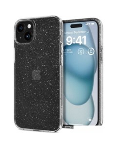 Чехол для телефона Liquid Crystal Glitter для iPhone 15 ACS06788 затемненный прозрачный Spigen