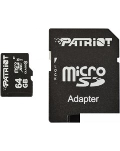 Карта памяти microSDXC LX Series Class 10 64GB адаптер PSF64GMCSDXC10 Patriot