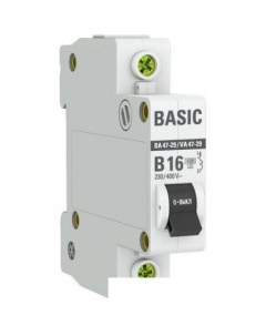 Выключатель автоматический Basic 1P 16А B 4 5кА ВА 47 29 mcb4729 1 16 B Ekf