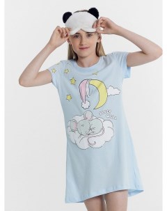 Сорочка ночная для девочек голубая с милой мышкой Mark formelle