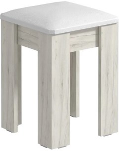 Табурет Лаки тип 1 дуб крафт белый экокожа белая Атлант-мебель