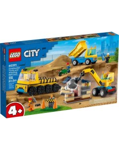 Конструктор City 60391 Строительные машины и кран с шаром для сноса Lego