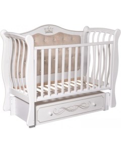 Классическая детская кроватка Luiza 333 с мягкой спинкой белый Антел