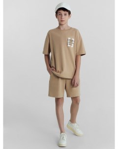Комплект для мальчиков футболка шорты бежевый с печатью Mark formelle