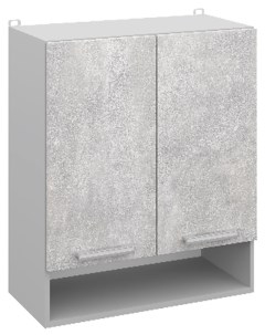 Шкаф навесной с нишей и полкой СпадарДрэва COMBI ВШ60 п серый бетон Am.pm