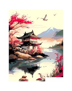 Картина по номерам Японская речка p55093 Red panda