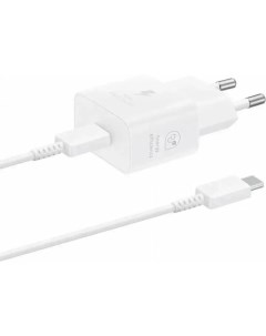 Сетевое зарядное устройство с кабелем USB Type C EP T2510XWEGEU белый Samsung