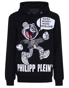 Худи хлопковое с принтом Philipp plein