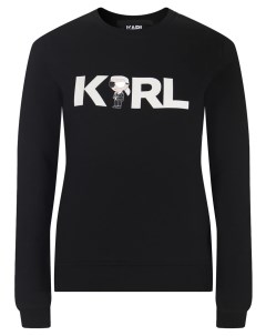 Толстовка хлопковая с принтом Ikonik 2 0 Karl logo Karl lagerfeld