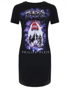 Платье хлопковое с принтом Philipp plein