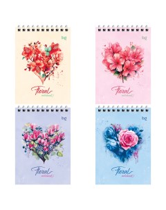 Блокнот А6 40л на гребне Floral notebook Bg