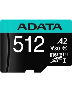 Карта памяти Premier Pro AUSDX512GUI3V30SA2-RA1 microSDXC 512GB (с адаптером) Adata