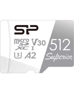 Карта памяти Superior microSDXC SP512GBSTXDA2V20SP 512GB с адаптером Silicon power