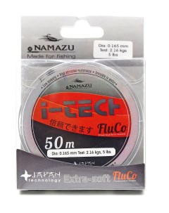 Леска "I-Tech Fluco", L-50 м, d-0,105 мм, test-0,88 кг, прозрачная10400 Namazu