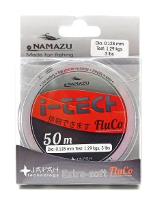 Леска "I-Tech Fluco", L-50 м, d-0,128 мм, test-1,29 кг, прозрачная10400 Namazu