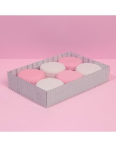 Кондитерская упаковка, коробка для макарун с PVC крышкой, Just for you, 17 х 12 х 3.5 см Дарите счастье