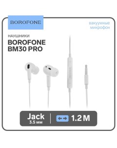 Наушники BM30 Pro вакуумные микрофон Jack 3 5 мм кабель 1 2 м белые Borofone