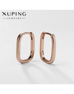 Серьги металл стихия цвет розовое золото Xuping