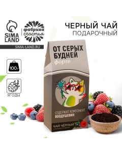 Чай чёрный От серых будней с вкусом лесные ягоды 100 г Фабрика счастья