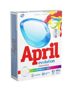 Стиральный порошок, Color, Protection, автомат, для стирки цветного белья, 400 г April evolution