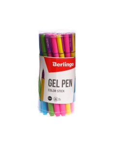 Ручка гелевая 0,5 мм Color Stick, стержень чёрный, корпус микс Berlingo