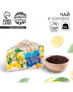 Чай чёрный в коробке тортике Уюта и тепла в доме вкус лимон 50 г Фабрика счастья