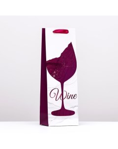 Пакет под бутылку «Wine», белый 12 x 36 x 9 см Upak land