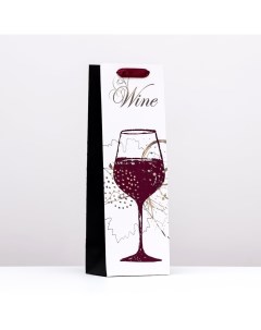 Пакет под бутылку «Splash of wine», чёрно-белый 12 x 36 x 9 см Upak land